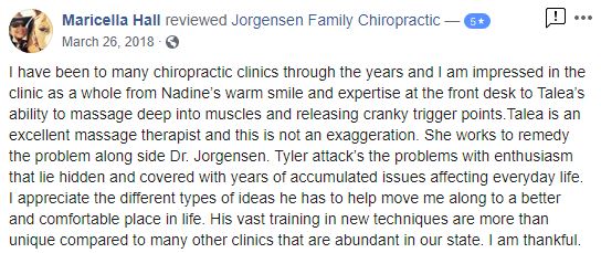 Jorgensen Family Chiropractic Patient Testimonial